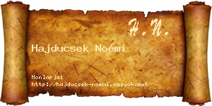 Hajducsek Noémi névjegykártya